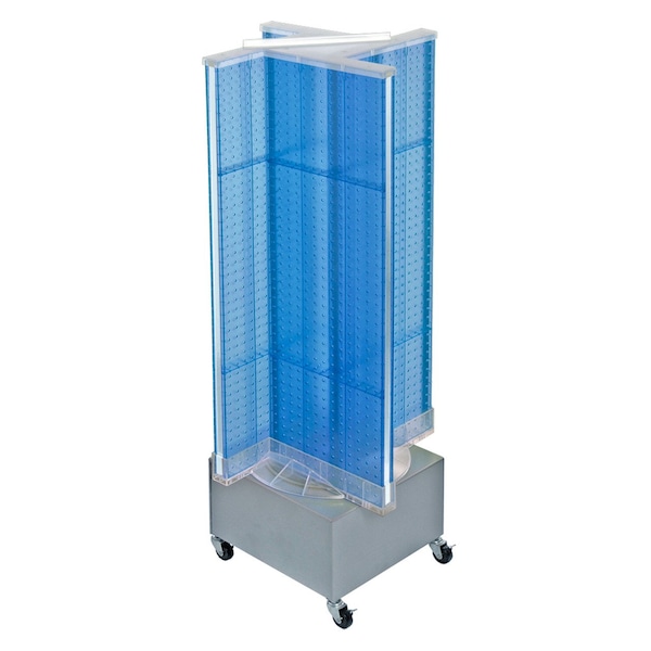 Azar Displays Pinwheel Pegboard Floor Display on Revolving Wheeled Base. Spinner Rack Stand. 700445-BLU - main